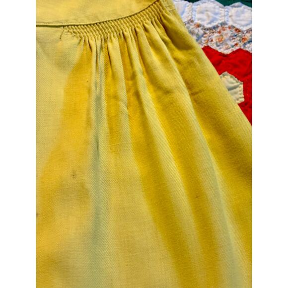 Vintage 1940s Vest & Skirt Set Butter Yellow Cotton Wounded Bird AS IS - Picture 7 of 16